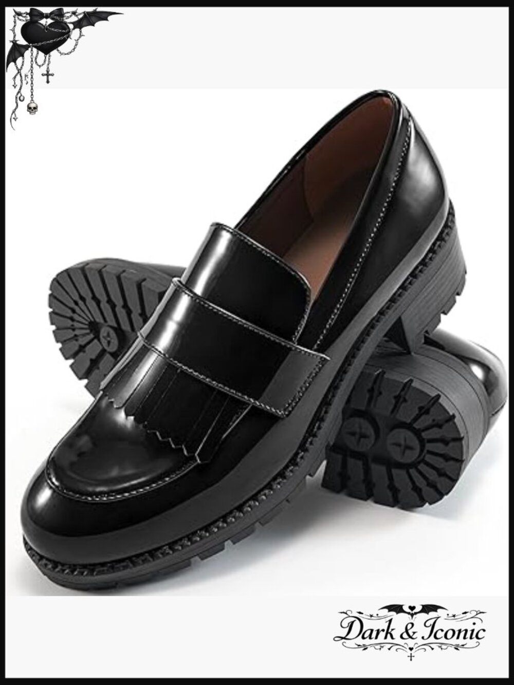 Chunky Lug Sole Loafers Slip on Comfort Work Business Shoes